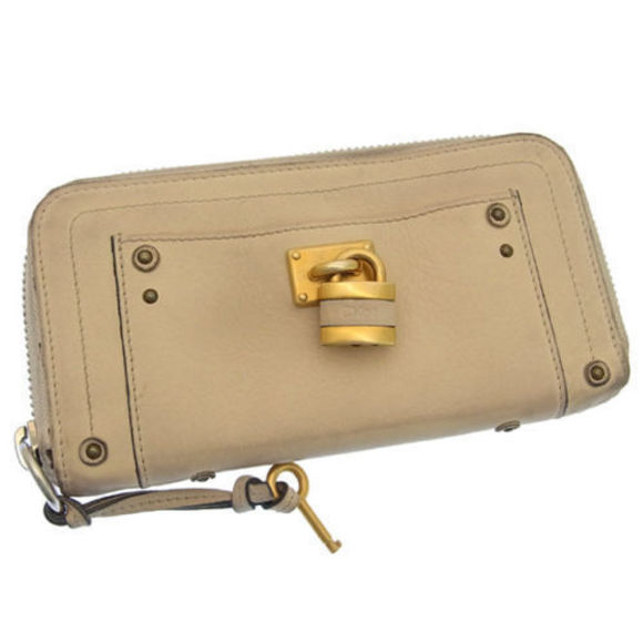 Chloe beige long padlock Paddington Wallet key - Picture 1 of 6